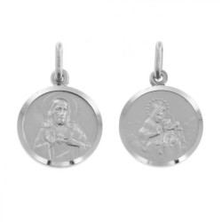 18 kt white gold scapular medal