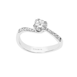 18 kt white gold Comete solitaire Petali ring