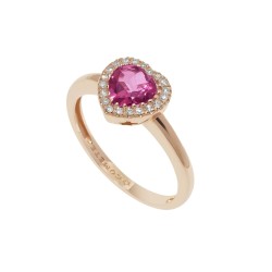 Anello Comete in oro rosa con topazio e diamanti
