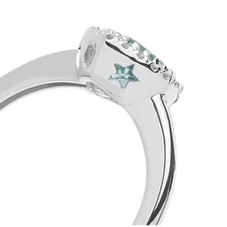Anello Comete in oro bianco con acquamarina e diamanti