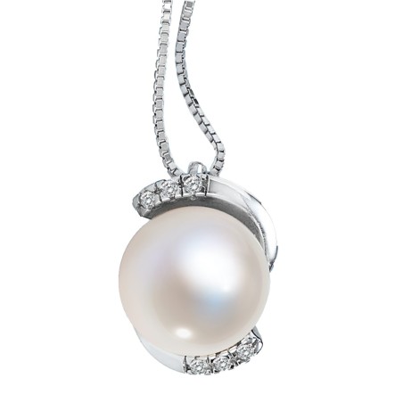 Collana Perle e diamanti in Oro 18kt