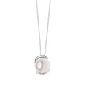 18kt white gold Comete necklace with cultured pearl and diamonds