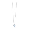 18kt white gold Comete necklace with aquamarine and diamond
