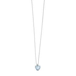 18kt white gold Comete necklace with aquamarine and diamond