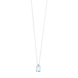 Collana in Oro 18kt con acquamarina e diamante