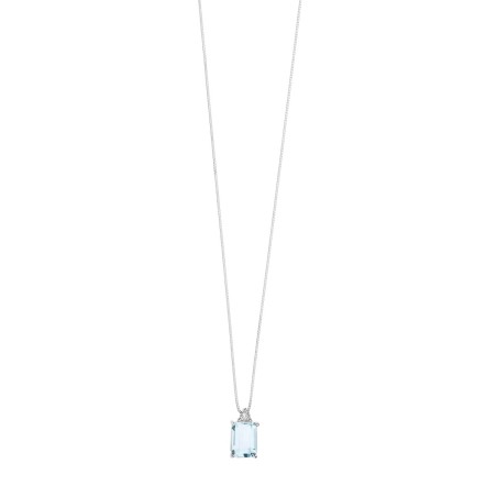 Collana in Oro 18kt con acquamarina e diamante