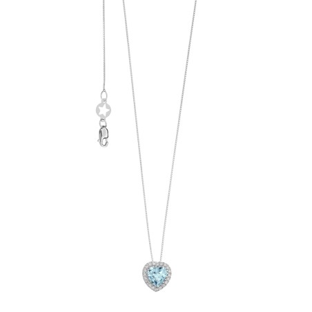 Collana in Oro 18kt con acquamarina e diamante