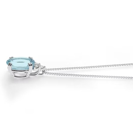 Collana in Oro 18kt con acquamarina e diamante