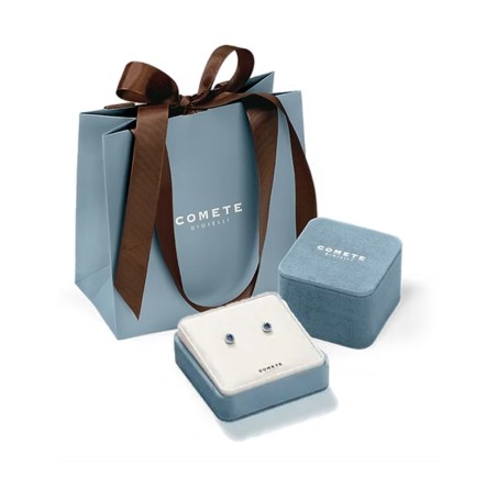 18 kt white gold Comete earrings with aquamarine and diamonds