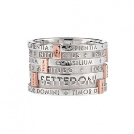 Tuum 925 sterling silver and rose gold Settedoni ring