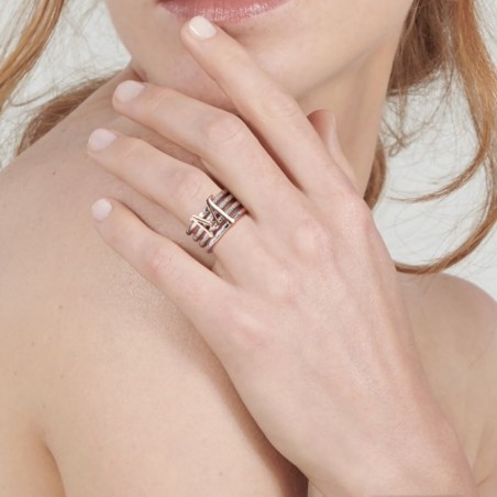 925 sterling silver and rose gold TUAM X ring