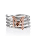 Anello TUAM X in argento 925 ed oro rosa con diamanti