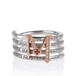 Anello TUAM X in argento 925 ed oro rosa con diamanti
