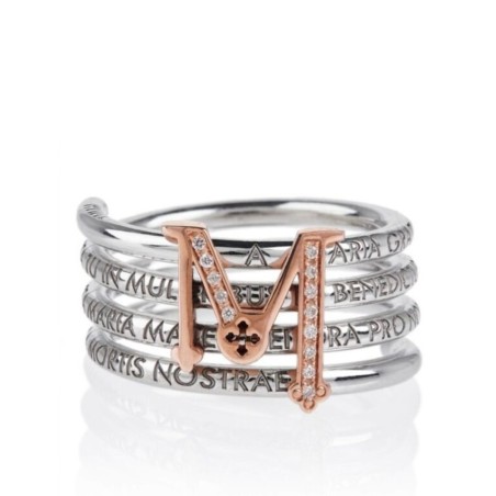 Anello TUAM X in argento 925 ed oro rosa con diamanti