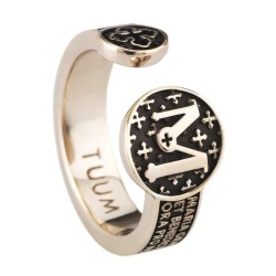 Tuum anello Infinitum Ave Maria argento 925 bronzato