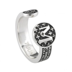 Tuum anello Infinitum Ave Maria argento 925 brunito