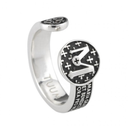 Tuum anello Infinitum Ave Maria argento 925 brunito