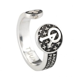 Tuum 925 burnished sterling silver Infinitum Angel of God ring