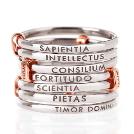 Tuum 925 sterling silver and rose gold Settedoni ring