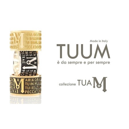 Tuam anello Ave Maria argento 925 con diamanti neri