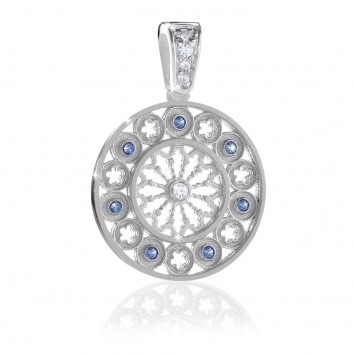 Pendente rosone AQUA in argento