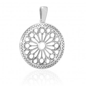 Rose window pendant white gold