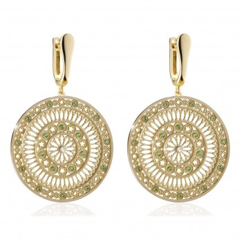 Yellow gold TERRA rose window earrings