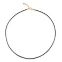 Adjustable crew neck cord with sterling silver closure