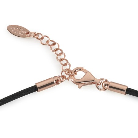 Adjustable crew neck cord with sterling silver closure