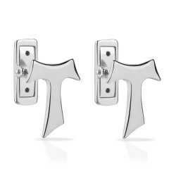 Gemelli Segno Tau francescano in argento