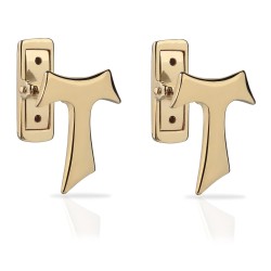 Gemelli Segno Tau francescano in oro