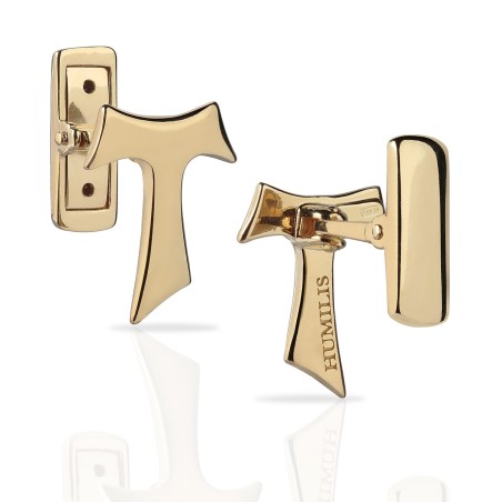 Gold Franciscan Tau cross cufflinks