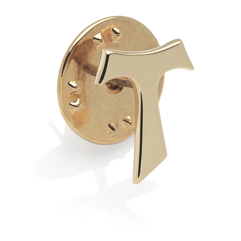 Sterling silver franciscan Tau pin