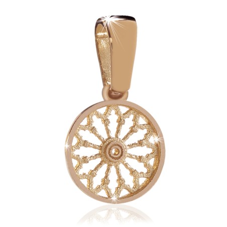 Sterling silver Basilica of St. Francis rosewindow small pendant