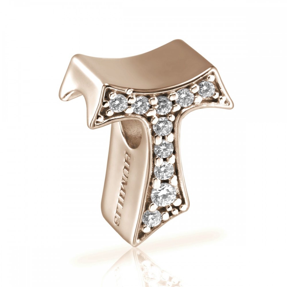 Humilis sterling silver Tau charm with zirconia