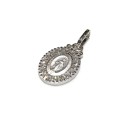 925 sterling silver miraculous Madonna medal with cubic zirconia