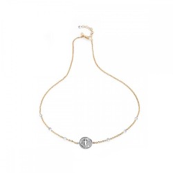 Gold Iter Venice necklace with Palazzo Ducale's quadrilob flower with zirconia
