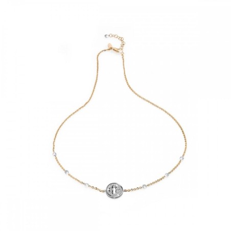 Gold Iter Venice necklace with Palazzo Ducale's quadrilob flower with zirconia