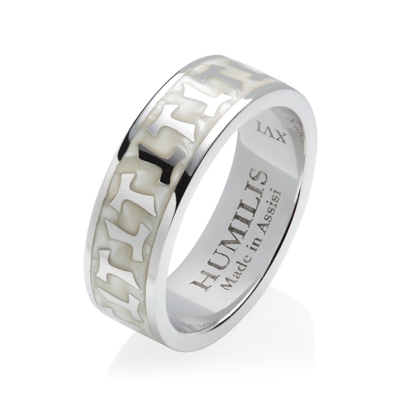 Anello collezione Classica croce Tau francescana in argento
