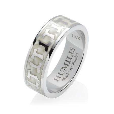 Anello collezione Classica croce Tau francescana in argento