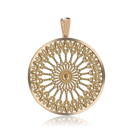 Gold Orvieto's rosewindow pendant