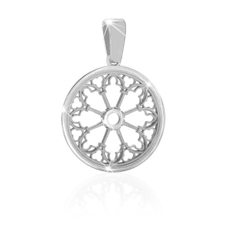 Gold St. Antony from Padua rosewindow small pendant