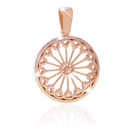 Gold Santa Corona Church Rose of Vicenza rosewindow Pendant