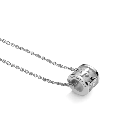 Sterling silver florentine lily charm pendant