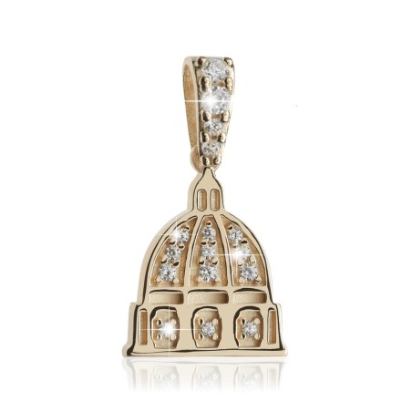 Sterling silver St. Peter's basilica pendant with zirconia