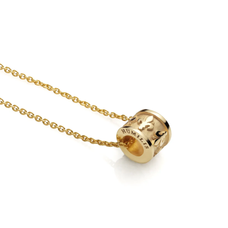 Gold florentine lily charm pendant