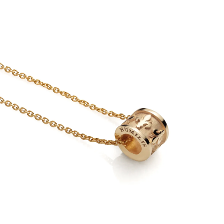 Gold florentine lily charm pendant