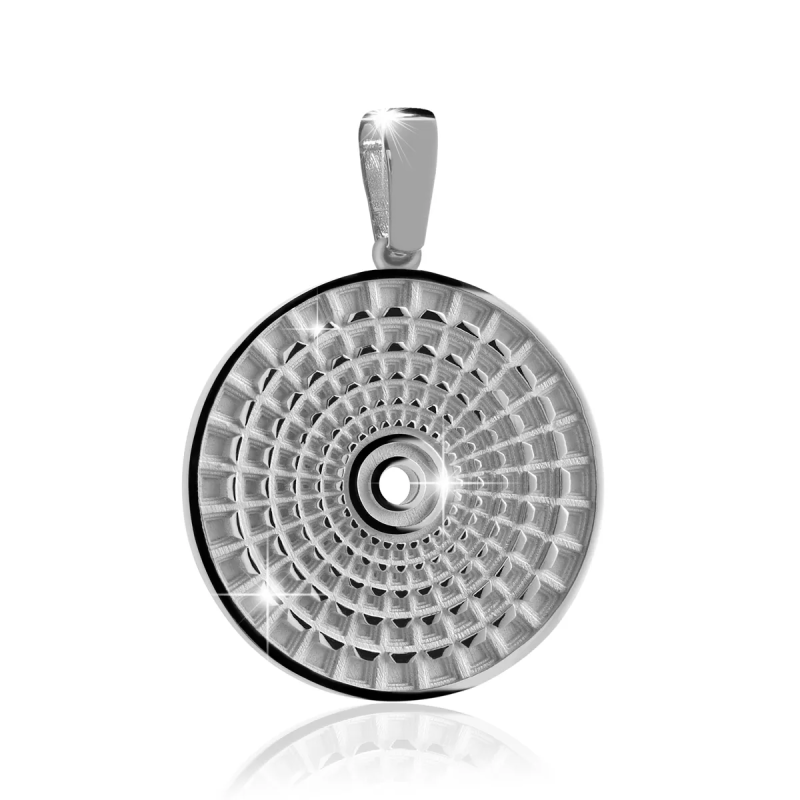Gold Rome small Pantheon round pendant
