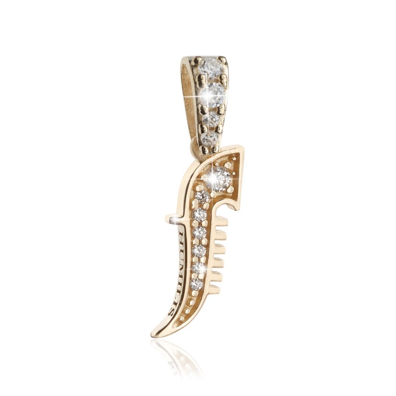 Gold Iter Venice pendant gondola bow ornament with zirconia