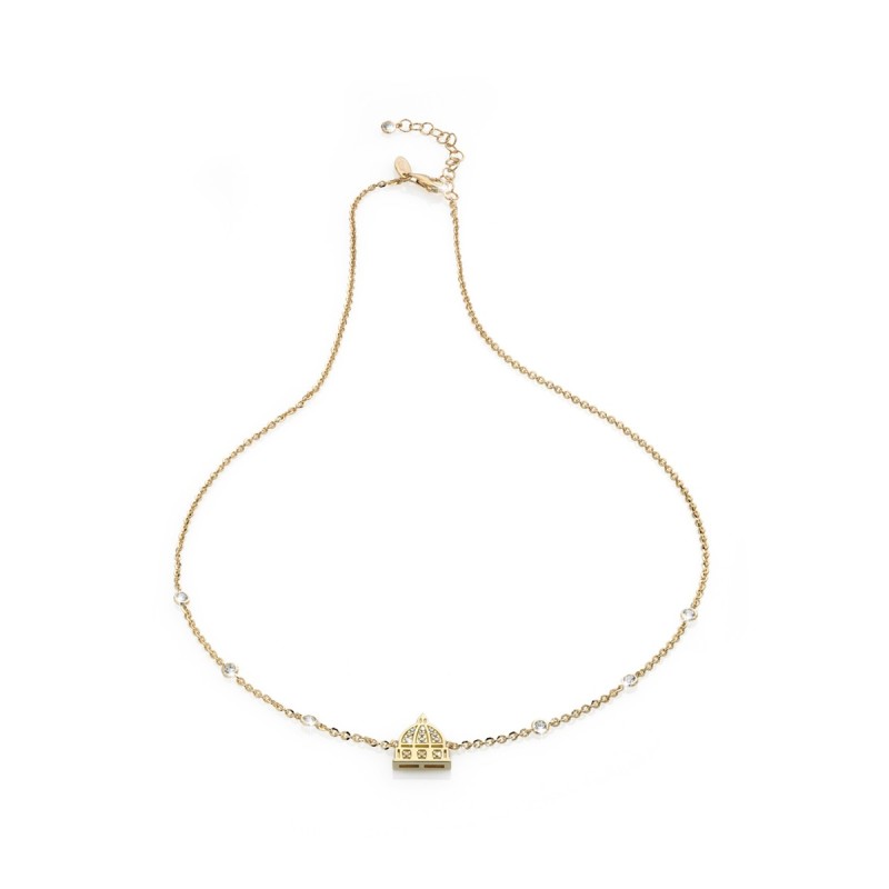 Sterling silver Iter Rome necklace, with the dome of St. Peter and zirconia
